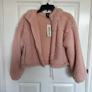 Pink urban outfitters teddy jacket